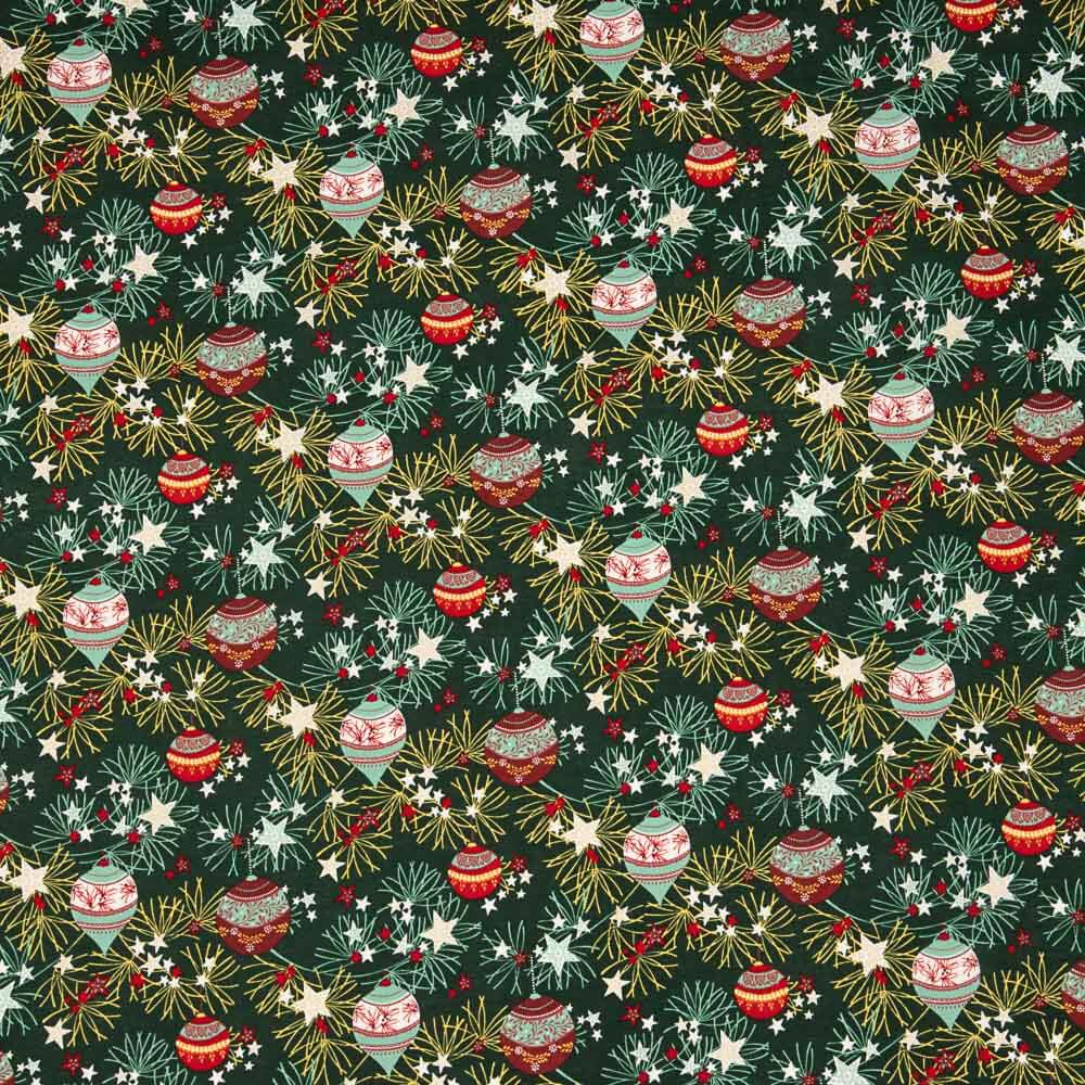 Poplin Christmas Balls Deco Green - Ribes y Casals