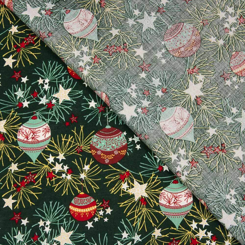 Poplin Christmas Balls Deco Green - Ribes y Casals