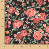 “Elegant Black Roses” Cotton Poplin - Ribes y Casals