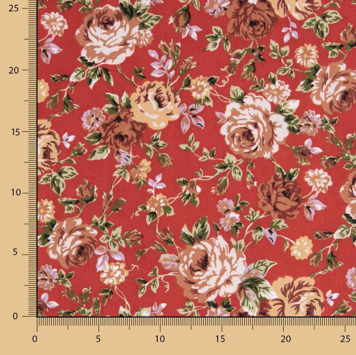 “Passion Red Roses” Cotton Poplin - Ribes y Casals