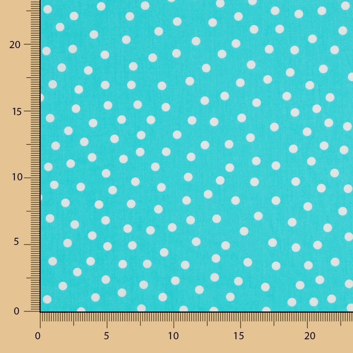 Spandex Poplin White Dots 7mm Turquoise - Ribes y Casals