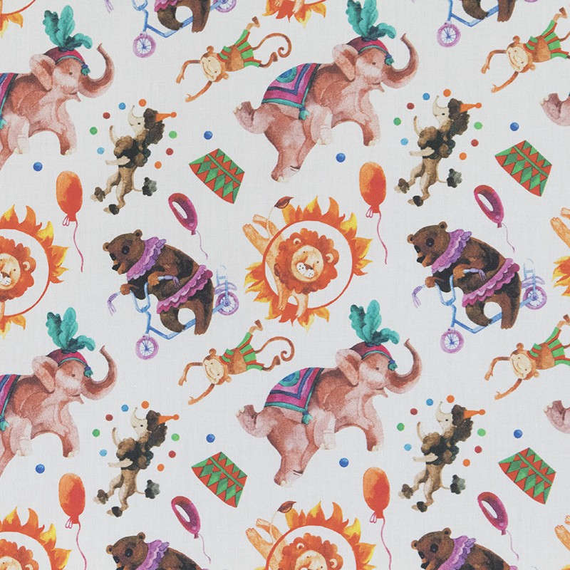Cotton Kids Fabric Circus Ecru - Ribes y Casals