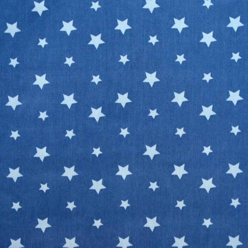 Cotton Poplin Stars Denim Blue - Ribes y Casals