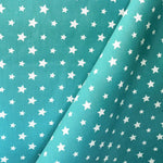 Cotton Poplin Stars Aquamarine Background - Ribes y Casals