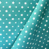 Cotton Poplin Stars Aquamarine Background - Ribes y Casals
