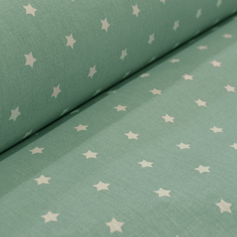 Cotton Poplin Stars Green - Ribes y Casals
