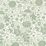 Poplin Cotton Flower Green - Ribes y Casals