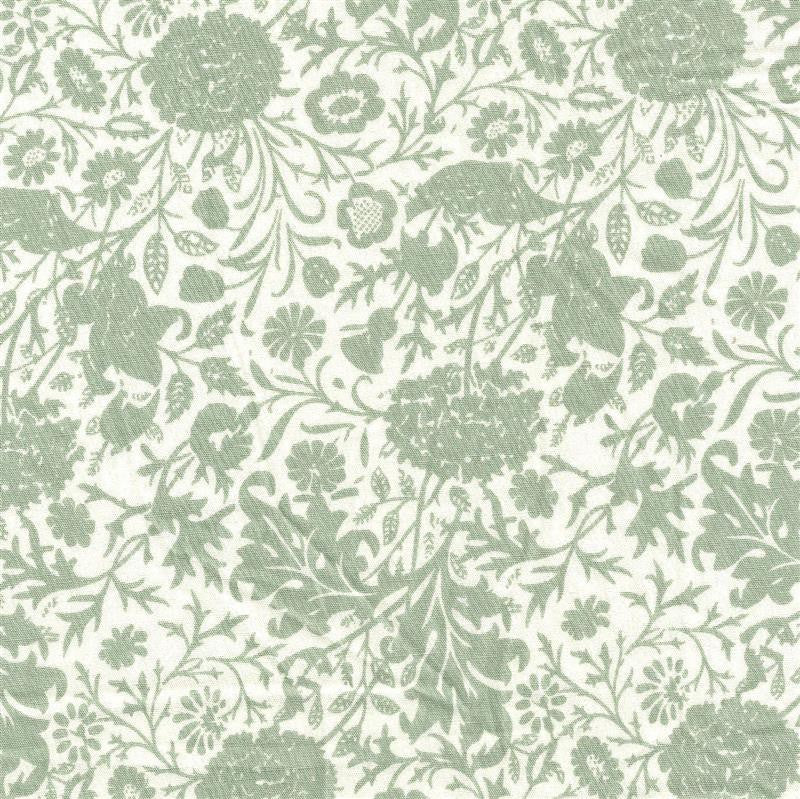 Poplin Cotton Flower Green - Ribes y Casals