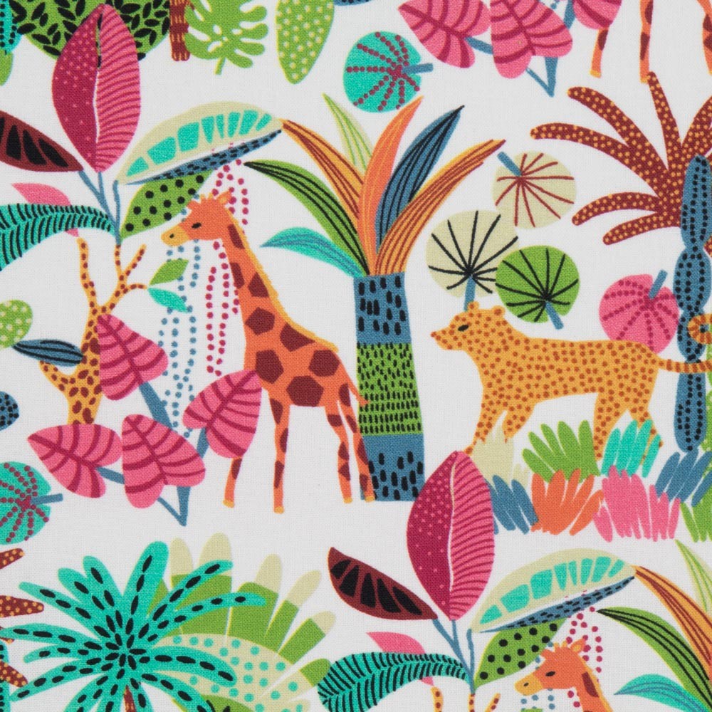 Cotton Poplin MultiColour Jungle - Ribes y Casals