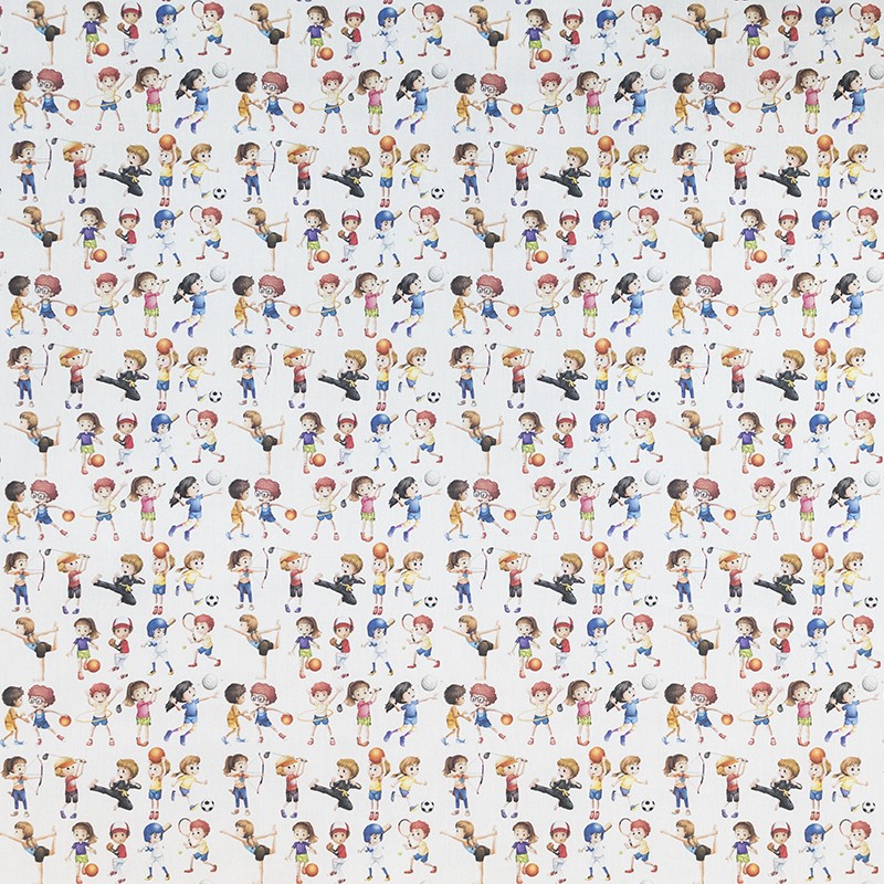Cotton Kids Fabric Sports Ecru - Ribes y Casals
