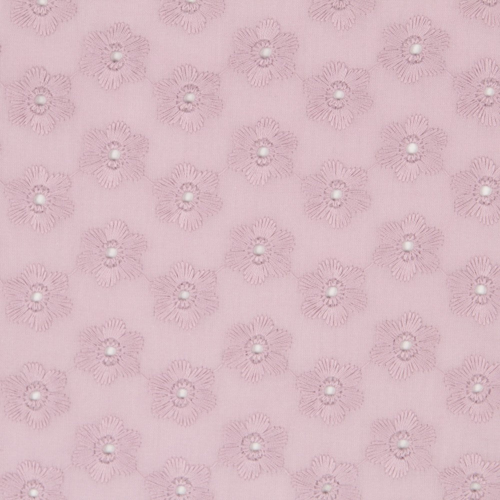 Poplin Embroidery Floral Pink - Ribes y Casals
