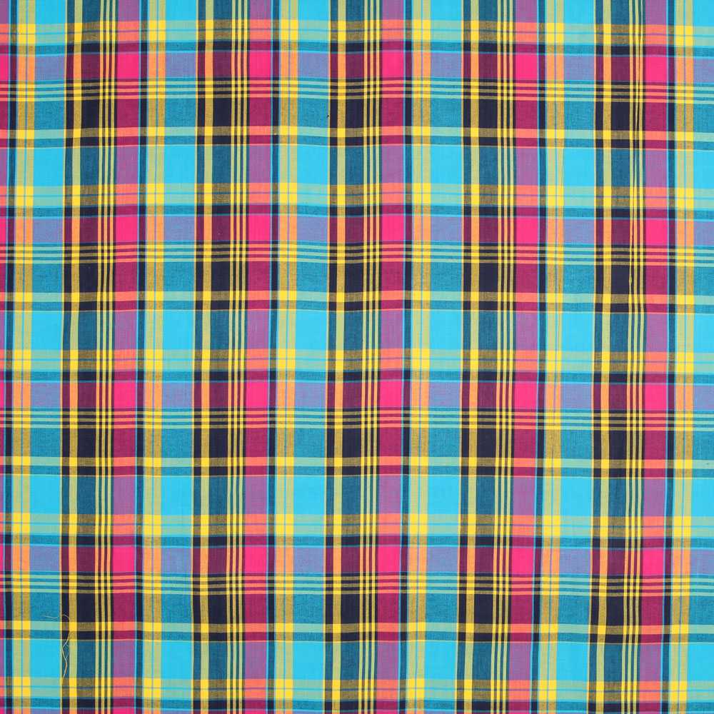 Madras Poplin Cotton Multicolor Blue - Ribes y Casals