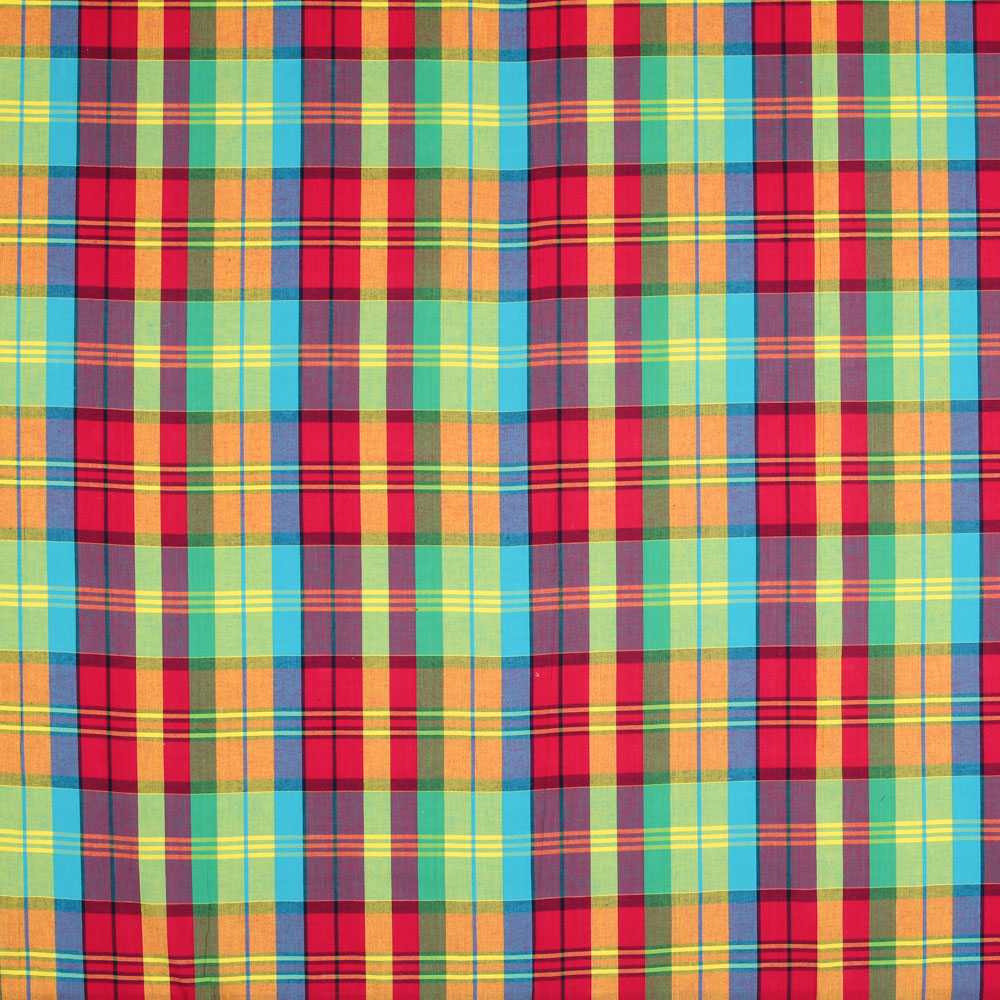 Madras Poplin Cotton Multicolored Fuchsia - Ribes y Casals