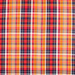 Madras Poplin Cotton Blue Orange - Ribes y Casals