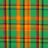 Madras Poplin Cotton Green Orange - Ribes y Casals