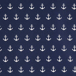 Cotton Poplin Anchors Navy Blue - Ribes y Casals