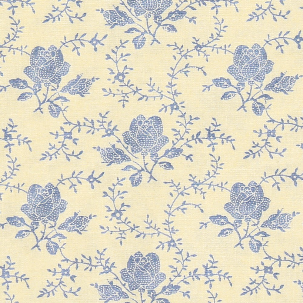 Cotton Poplin Beige Flowers - Ribes y Casals