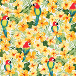 Organic Cotton Poplin Yellow Parrots - Ribes y Casals
