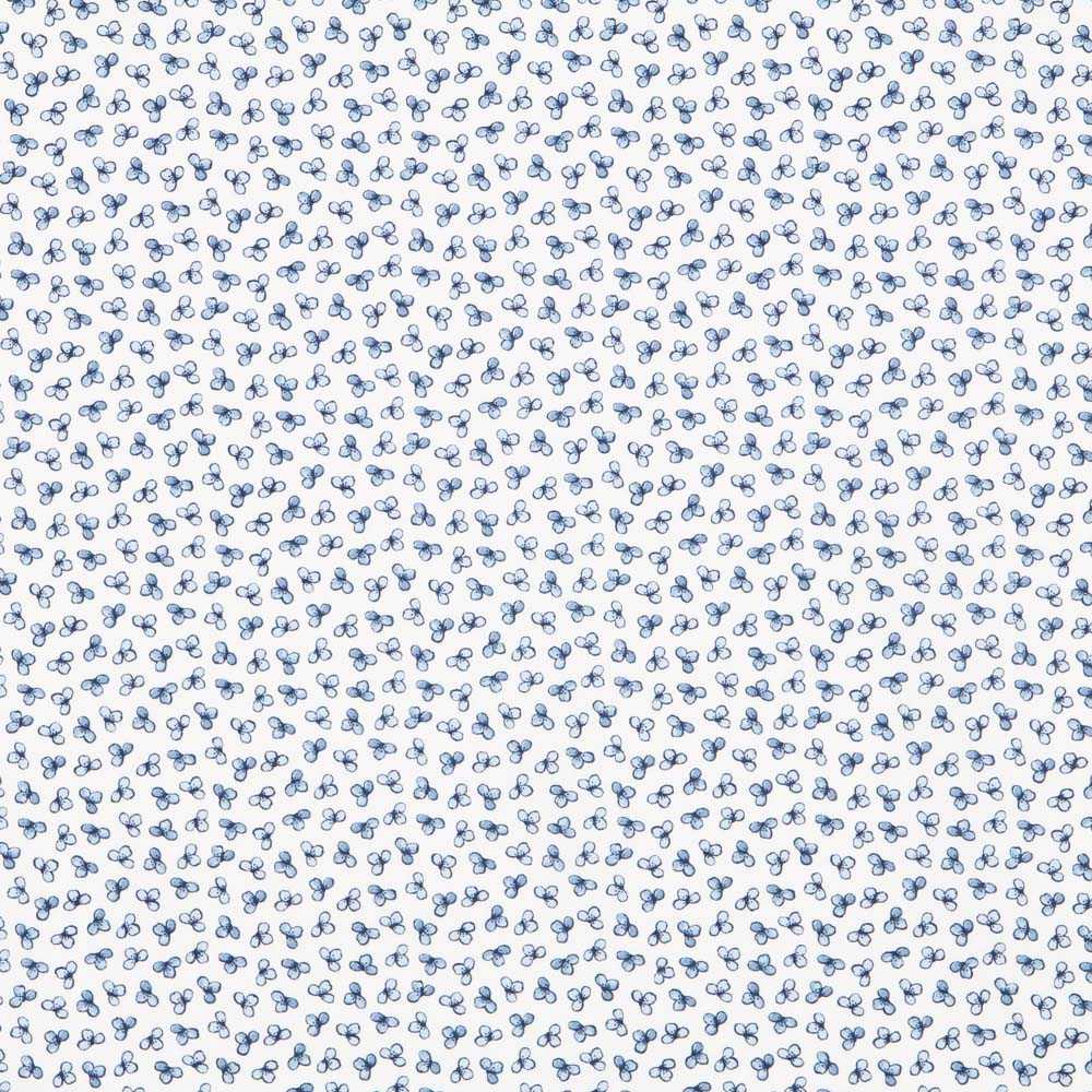 Organic Cotton Poplin Blue Petals - Ribes y Casals