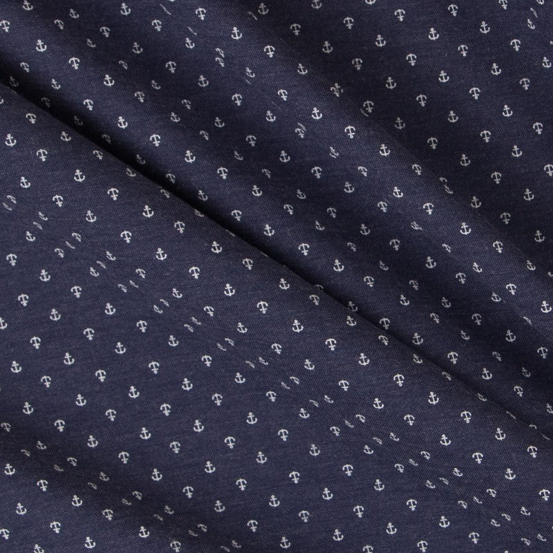 Popeline Denim Anchors Blue - Ribes y Casals