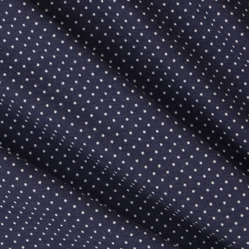 Popeline Denim Stars Blue - Ribes y Casals