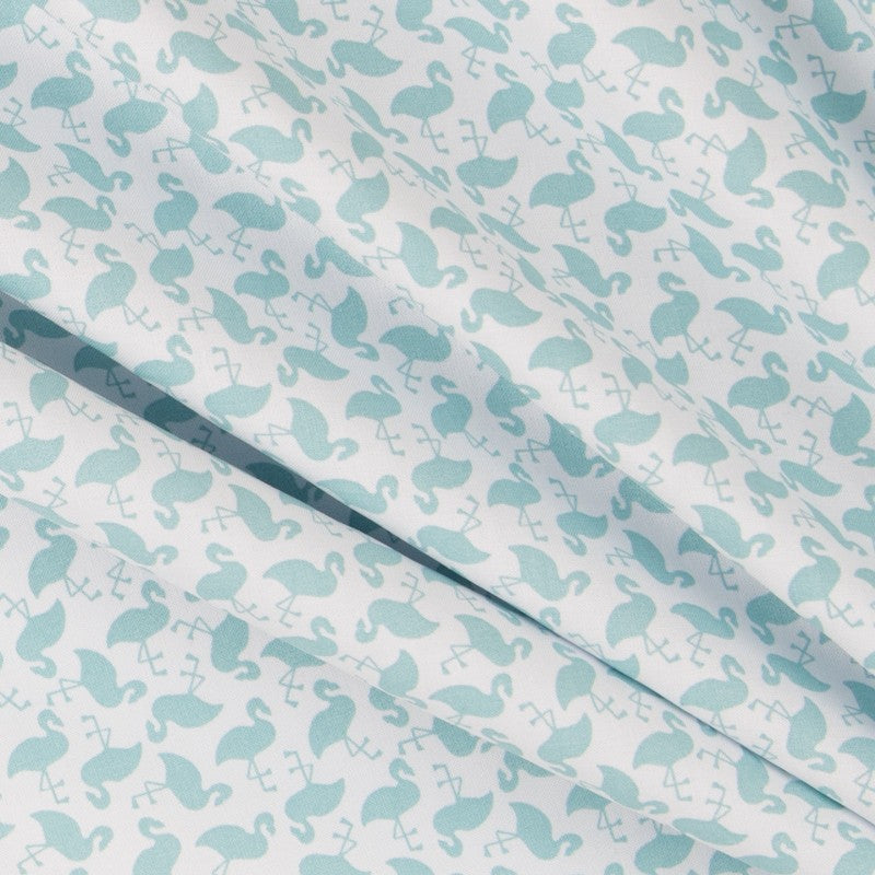 Poplin Flamingos Mint - Ribes y Casals