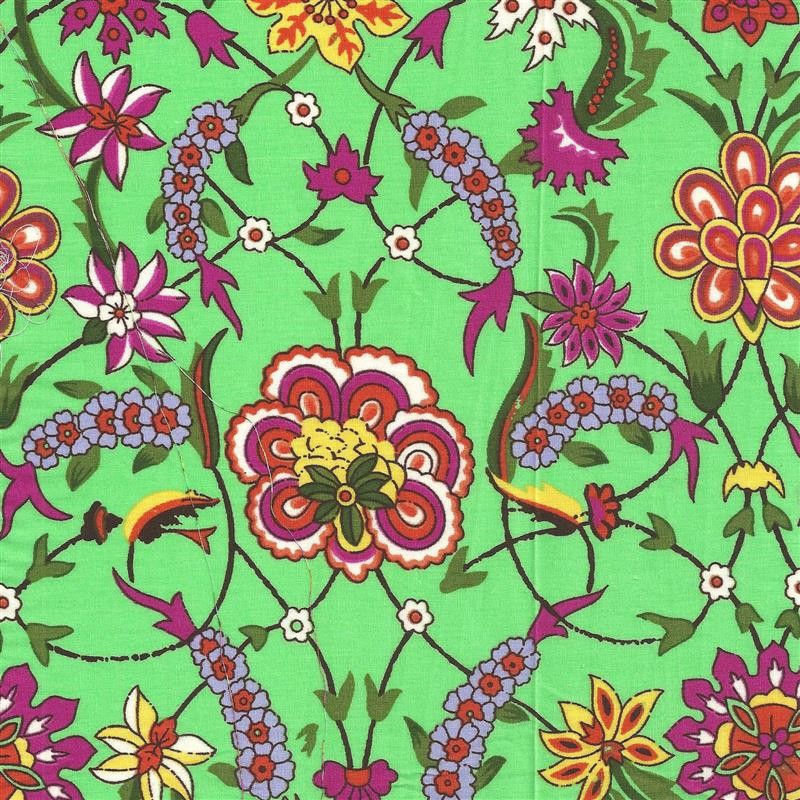 Poplin Flower Ground Green - Ribes y Casals