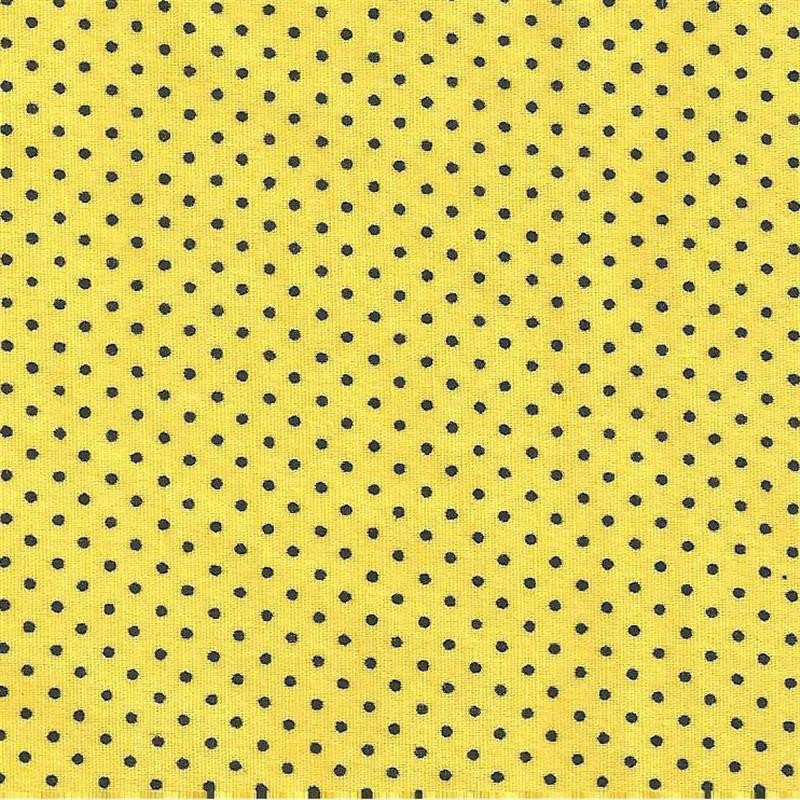 Poplin Dot Yellow Black - Ribes y Casals