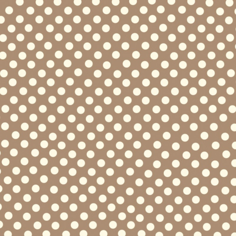 Dotted Flamenco Poplin Beige Background 6mm - Ribes y Casals