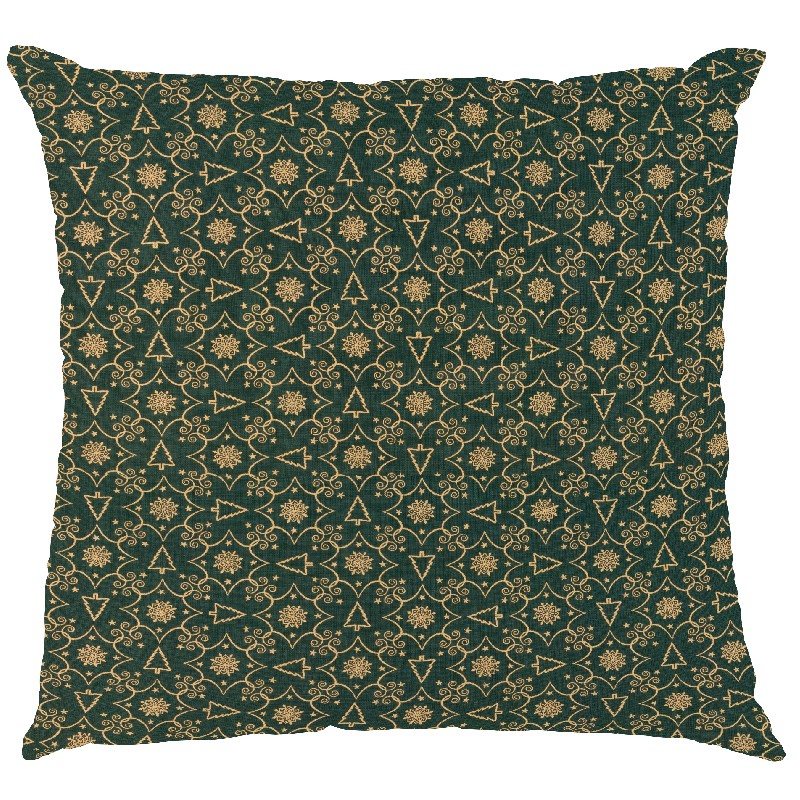 Poplin Christmas Firs Green Background - Ribes y Casals