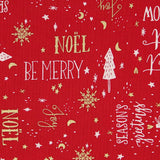 Christmas Poplin Red Letters - Ribes y Casals
