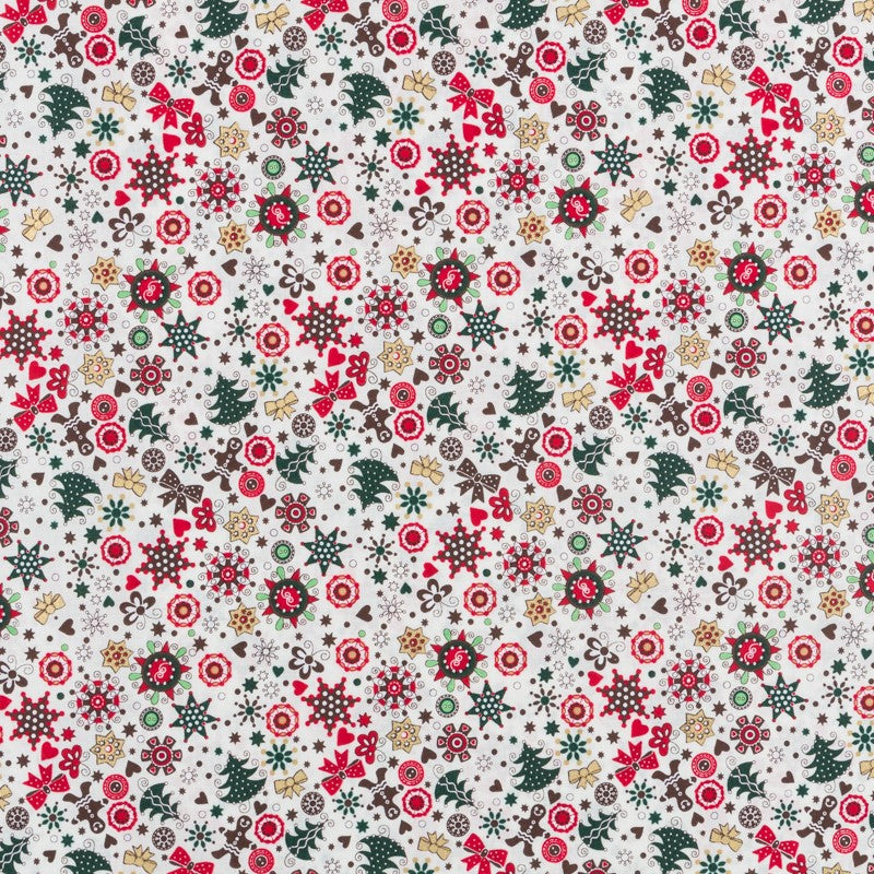 Poplin Christmas Decorated Ecru - Ribes y Casals