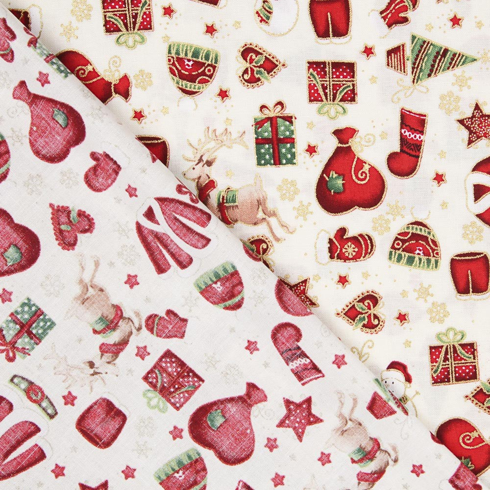Christmas Poplin Ecru - Ribes y Casals