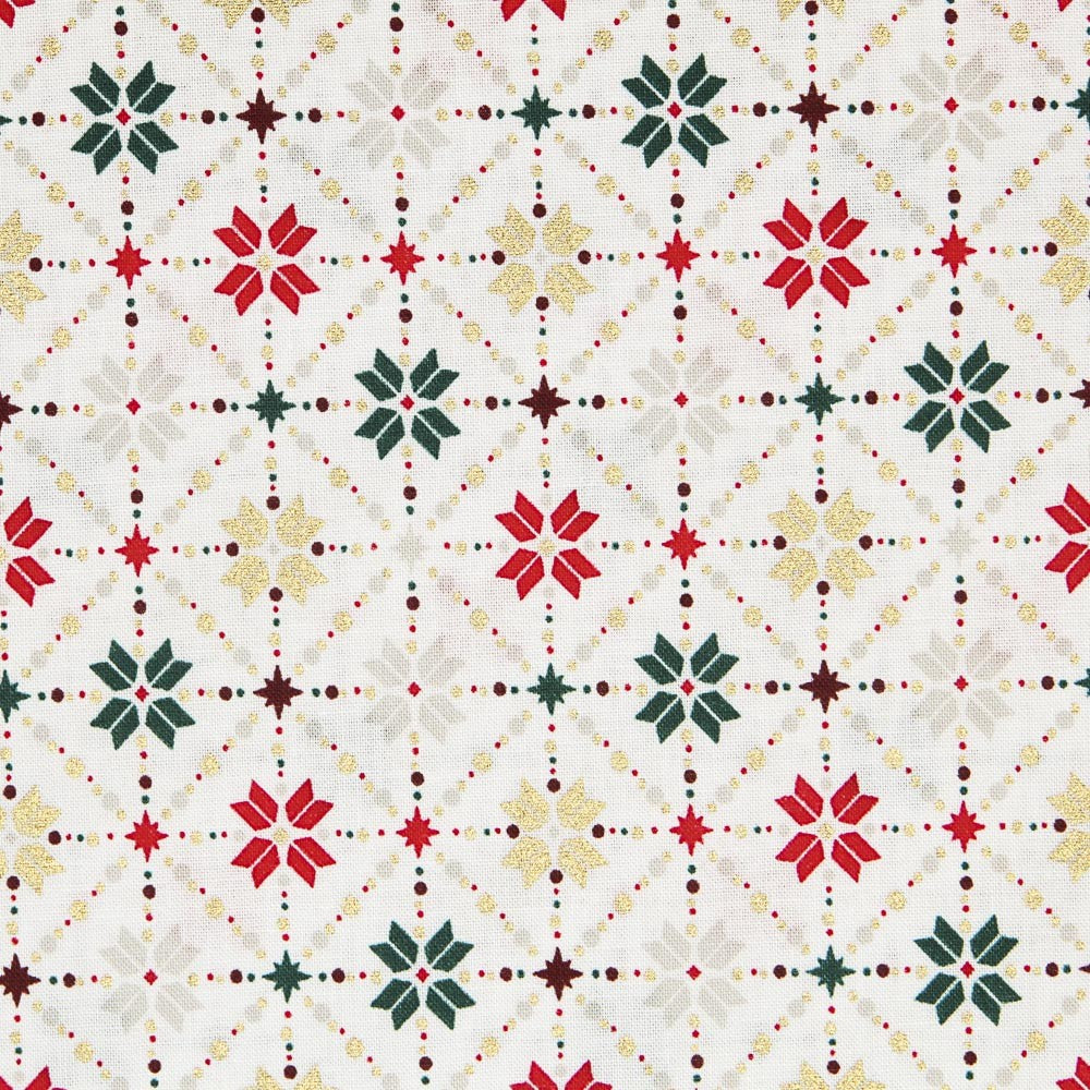 Christmas Poplin Mosaic Ecru - Ribes y Casals