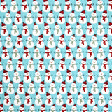 Fabric Christmas Snowmen Turquoise - Ribes y Casals