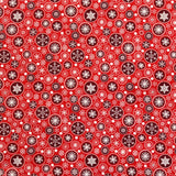 Fabric Christmas Snowflake Red Background - Ribes y Casals