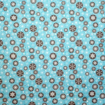 Fabric Christmas Snowflake Turquoise Background - Ribes y Casals