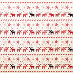 Fabric Christmas Reindeers Multicolor Ecru Background - Ribes y Casals