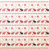 Fabric Christmas Reindeers Multicolor Ecru Background - Ribes y Casals
