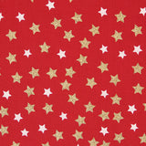 Christmas Poplin Stars Red Gold - Ribes y Casals