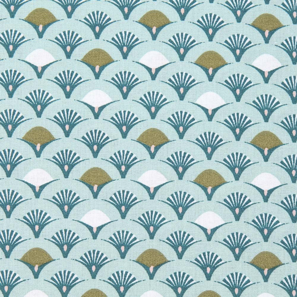 Patchwork Poplin Turquoise Mill - Ribes y Casals