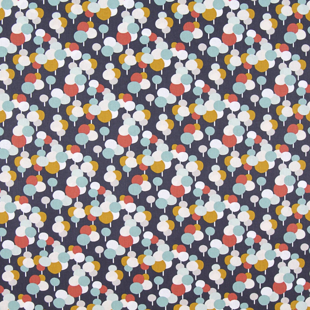 Poplin Patchwork Bubbles Dark Blue - Ribes y Casals