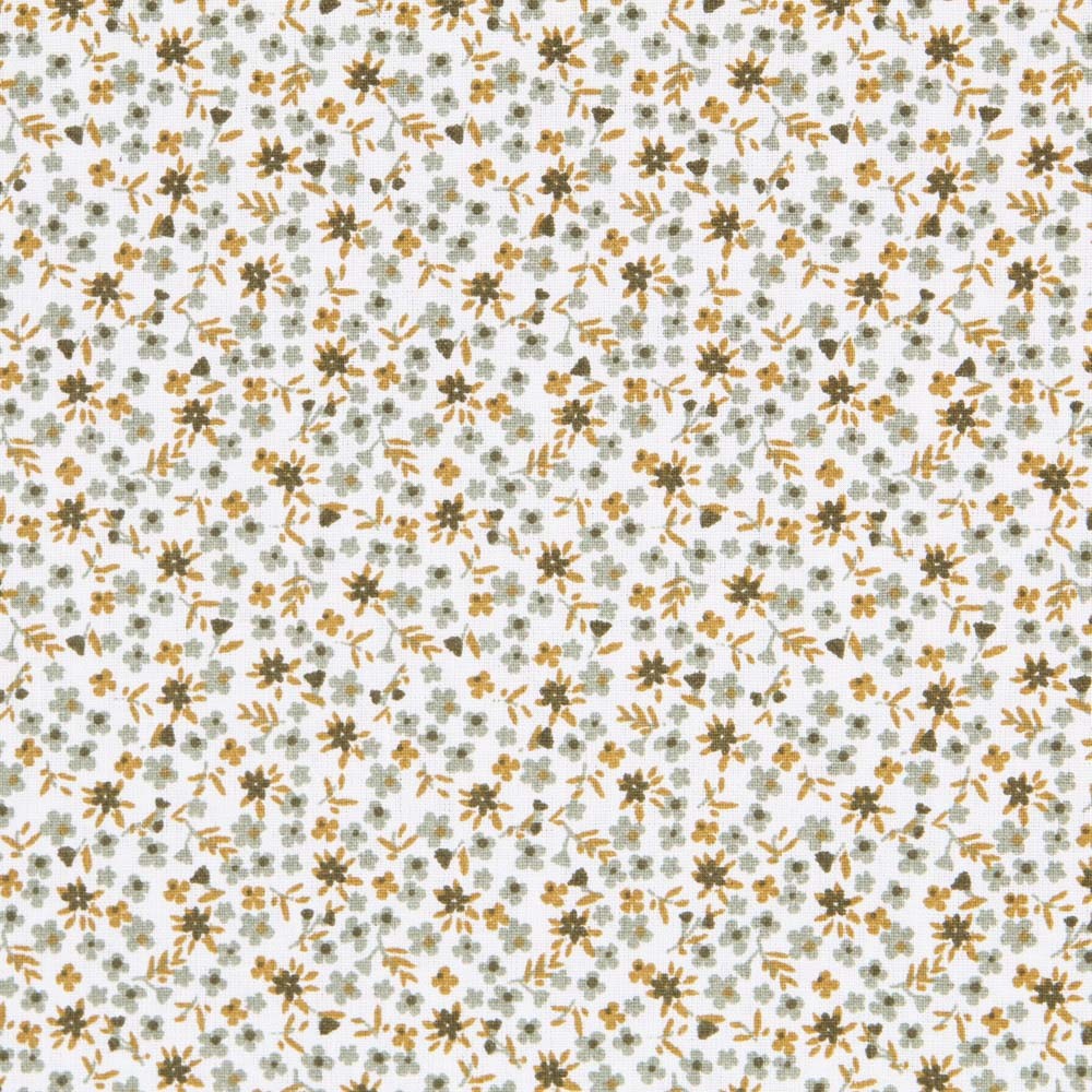 Patchwork Poplin Flowers Ocher - Ribes y Casals