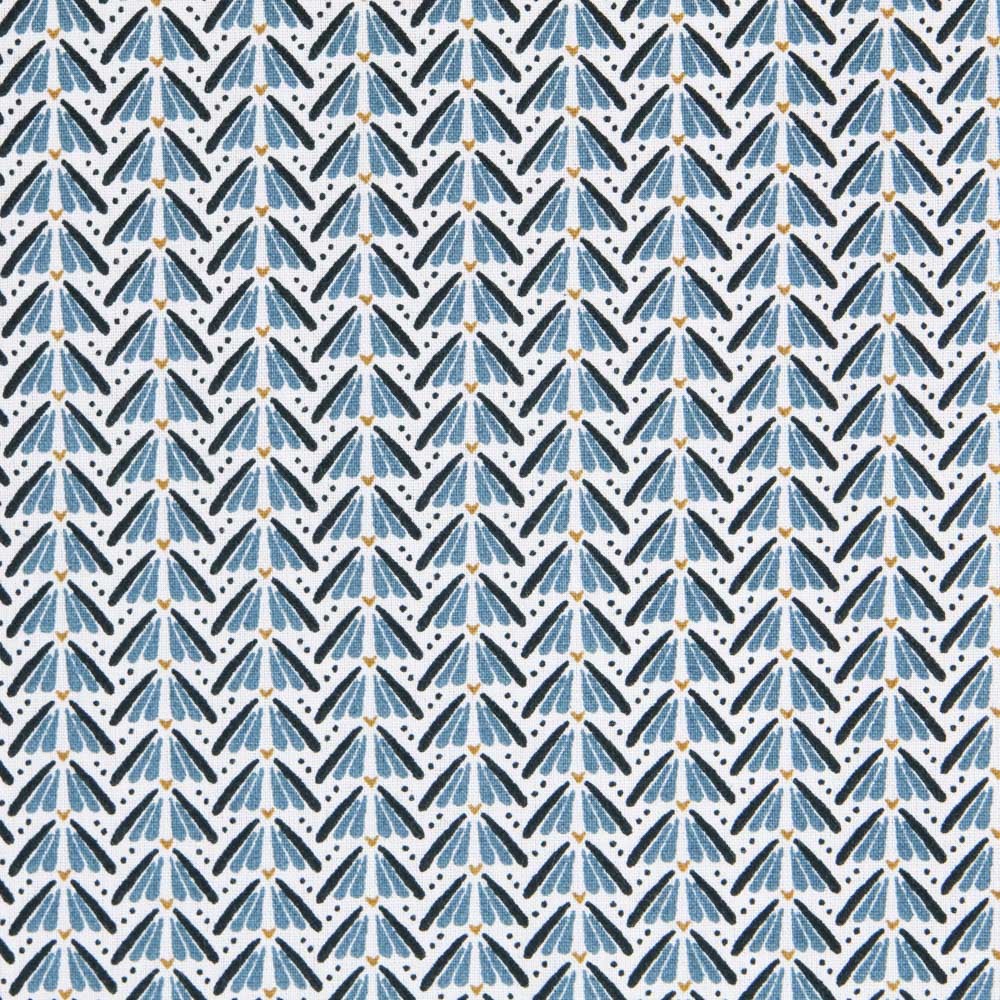 Patchwork Poplin Turquoise Plants - Ribes y Casals