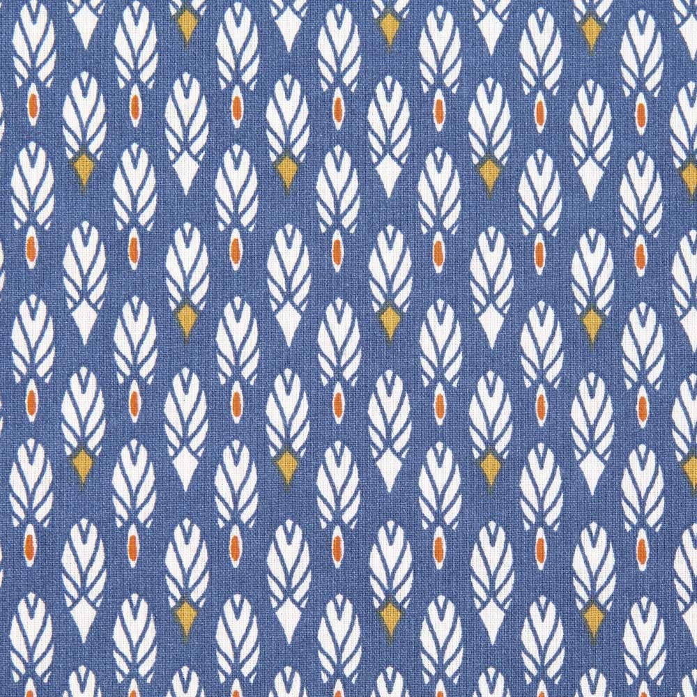 Patchwork Poplin Blue Feathers - Ribes y Casals