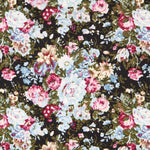 Retro Black Floral Poplin - Ribes y Casals