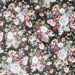 Retro Black Floral Poplin - Ribes y Casals