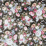 Retro Black Floral Poplin - Ribes y Casals