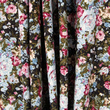 Retro Black Floral Poplin - Ribes y Casals