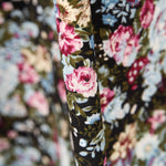 Retro Black Floral Poplin - Ribes y Casals